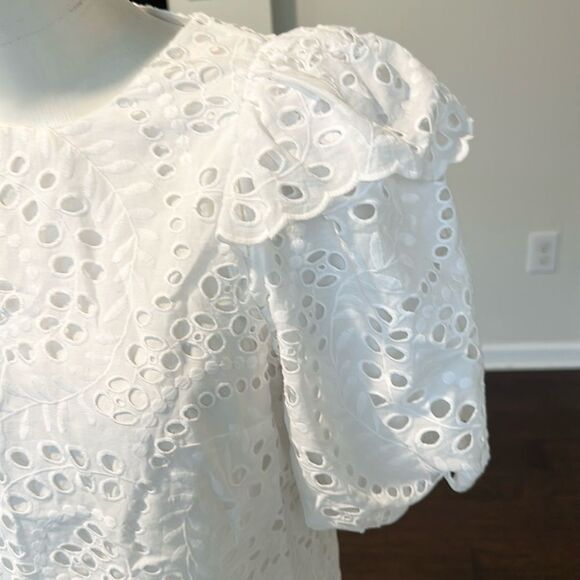 Lilly Pulitzer Aleena Elbow Sleeve Eyelet Top S - Picture 2 of 6